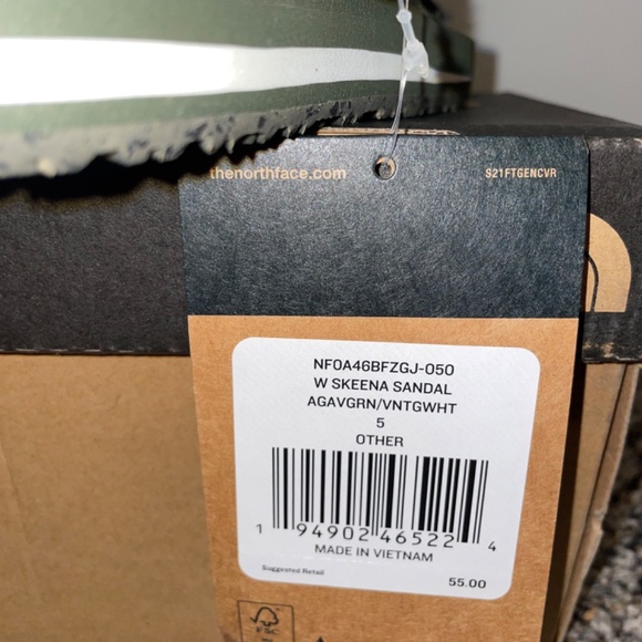 THE NORTH FACE SKEENA SANDALS WOMEN'S AGAVGRN VNTGWHT Womens Size 5 - Picture 4 of 7